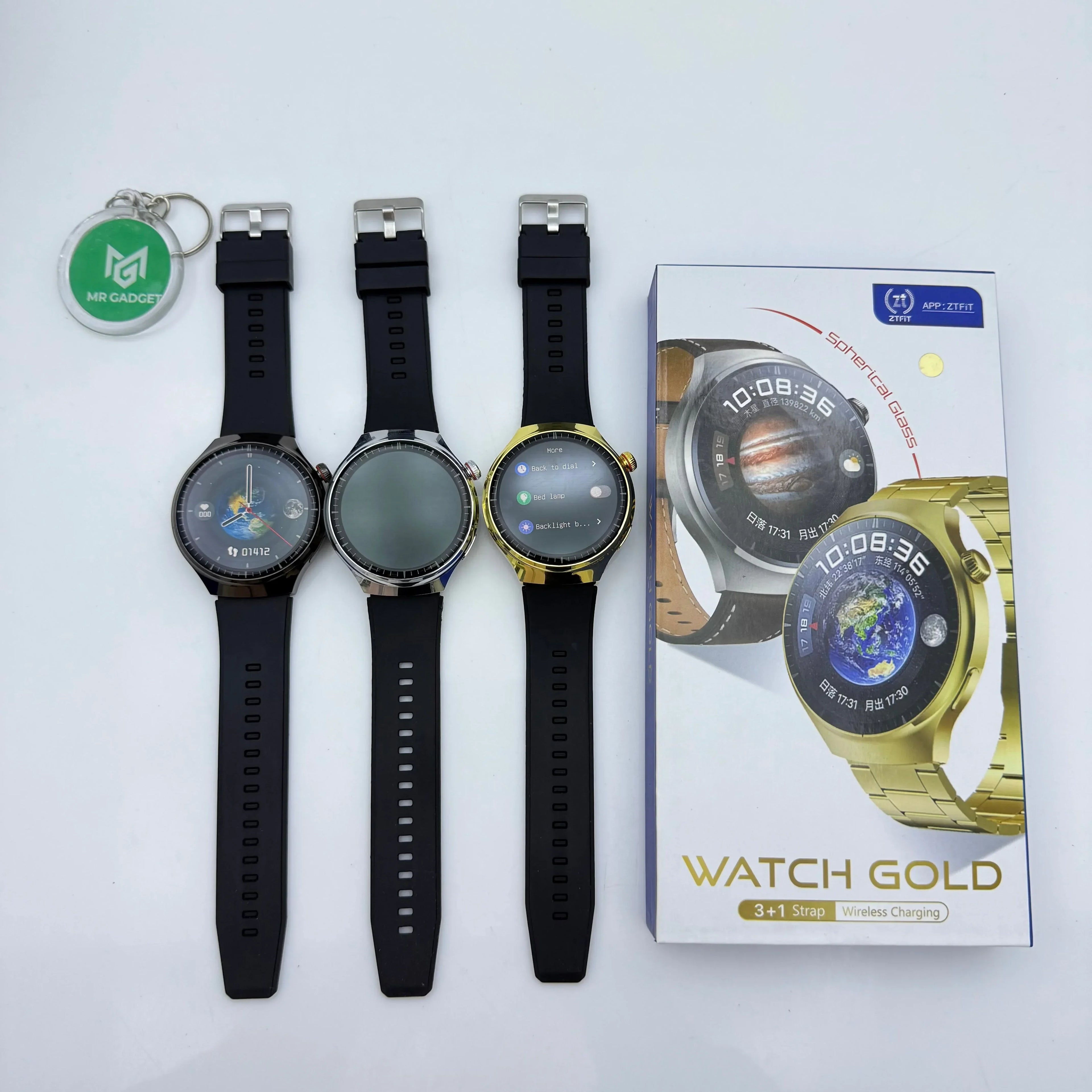 Watch Gold 3+1 with wireless charging 3D spherical glass Smart Watch