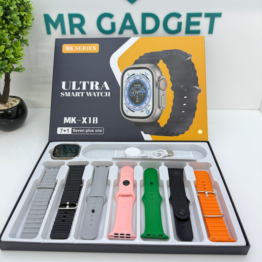 MK-X18 Ultra Smart Watch Bluetooth Calling | Fitness Tracker | 7+1 Multi-Function | Stylish Rugged Design | Compatible with Android & iOS