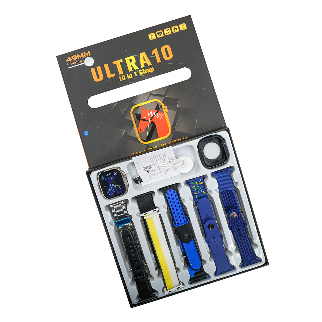 Ultra 10 Smart Watch With 10 Straps and Free Watch Protector