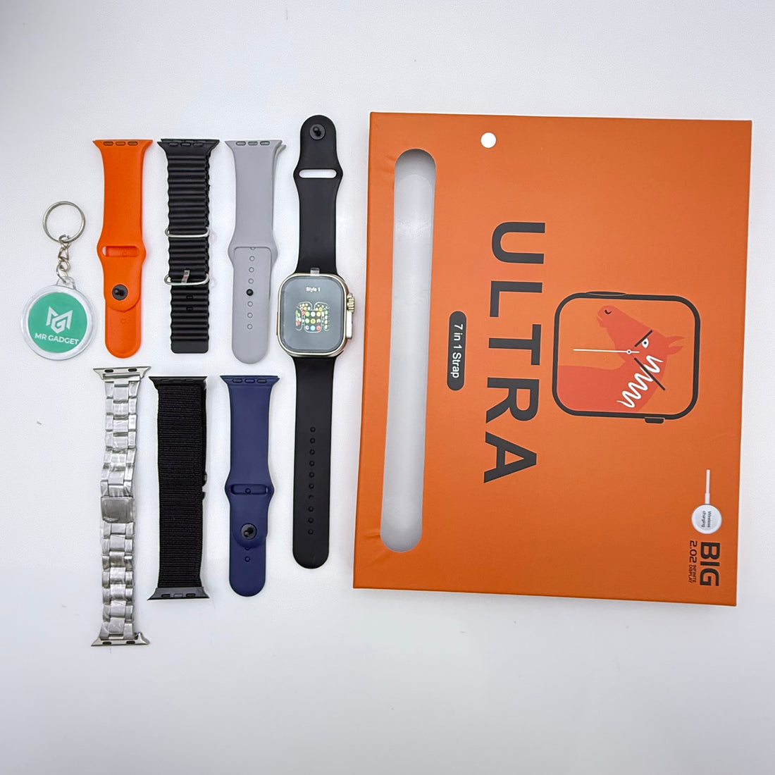 Ultra 7 in 1 Strap Smartwatch 49mm | Series 10 Ultra Smart Watch 49mm with 7 pair Straps | Bluetooth Calling | Sports Mood