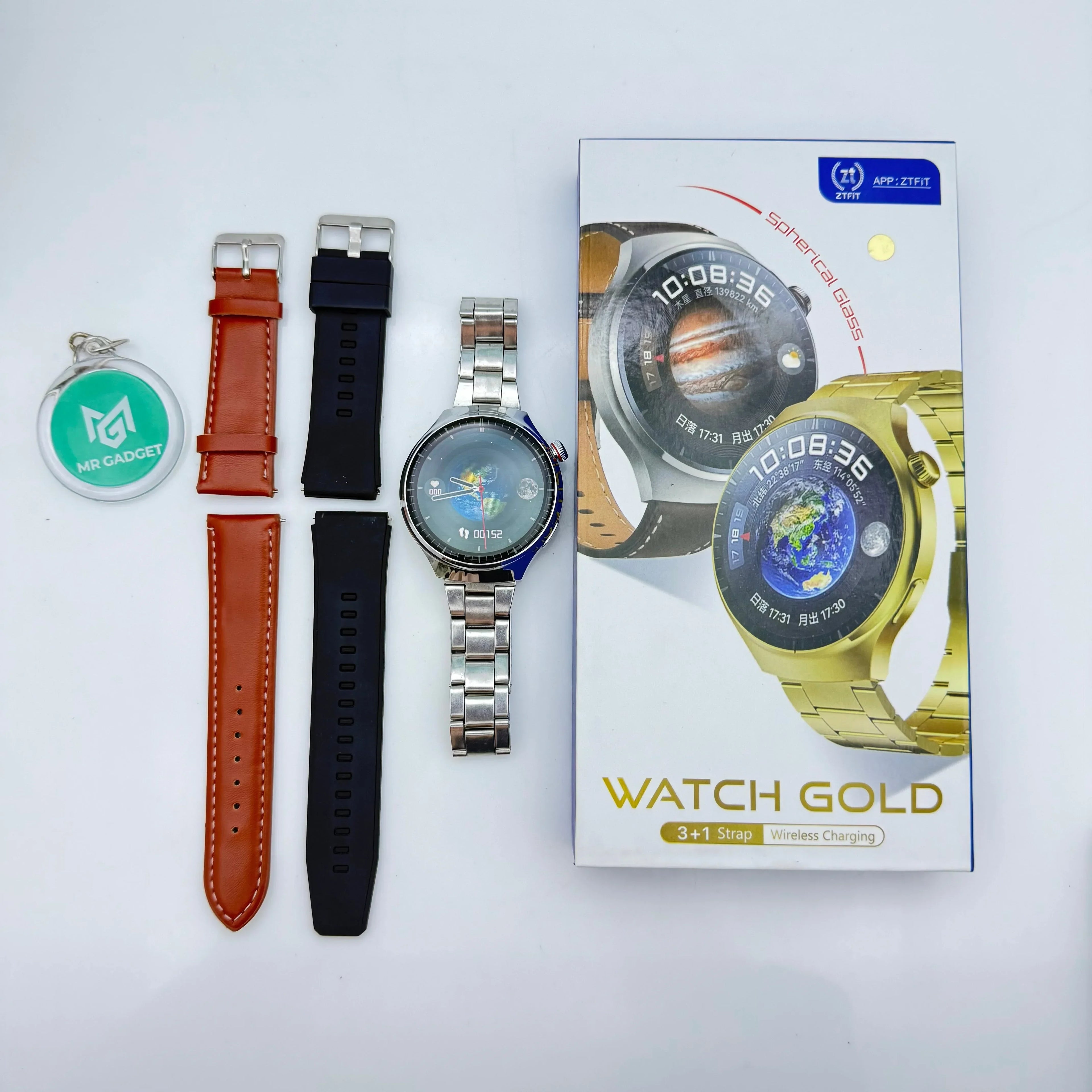 Watch Gold 3+1 with wireless charging 3D spherical glass Smart Watch