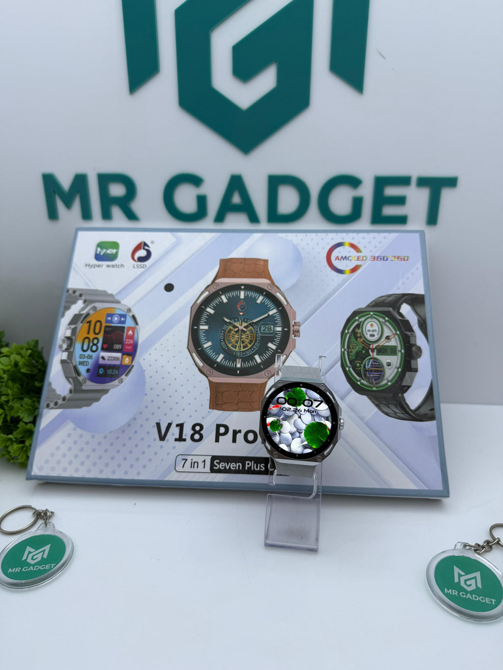 V18promax Smart Watch 7in1 Stainless Steel Ocean Rubber BT Call Wireless Charger Sleep Tracker New Release Relogio V18 PROMAX