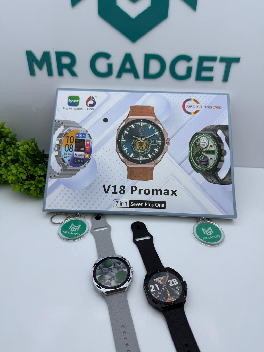 V18promax Smart Watch 7in1 Stainless Steel Ocean Rubber BT Call Wireless Charger Sleep Tracker New Release Relogio V18 PROMAX