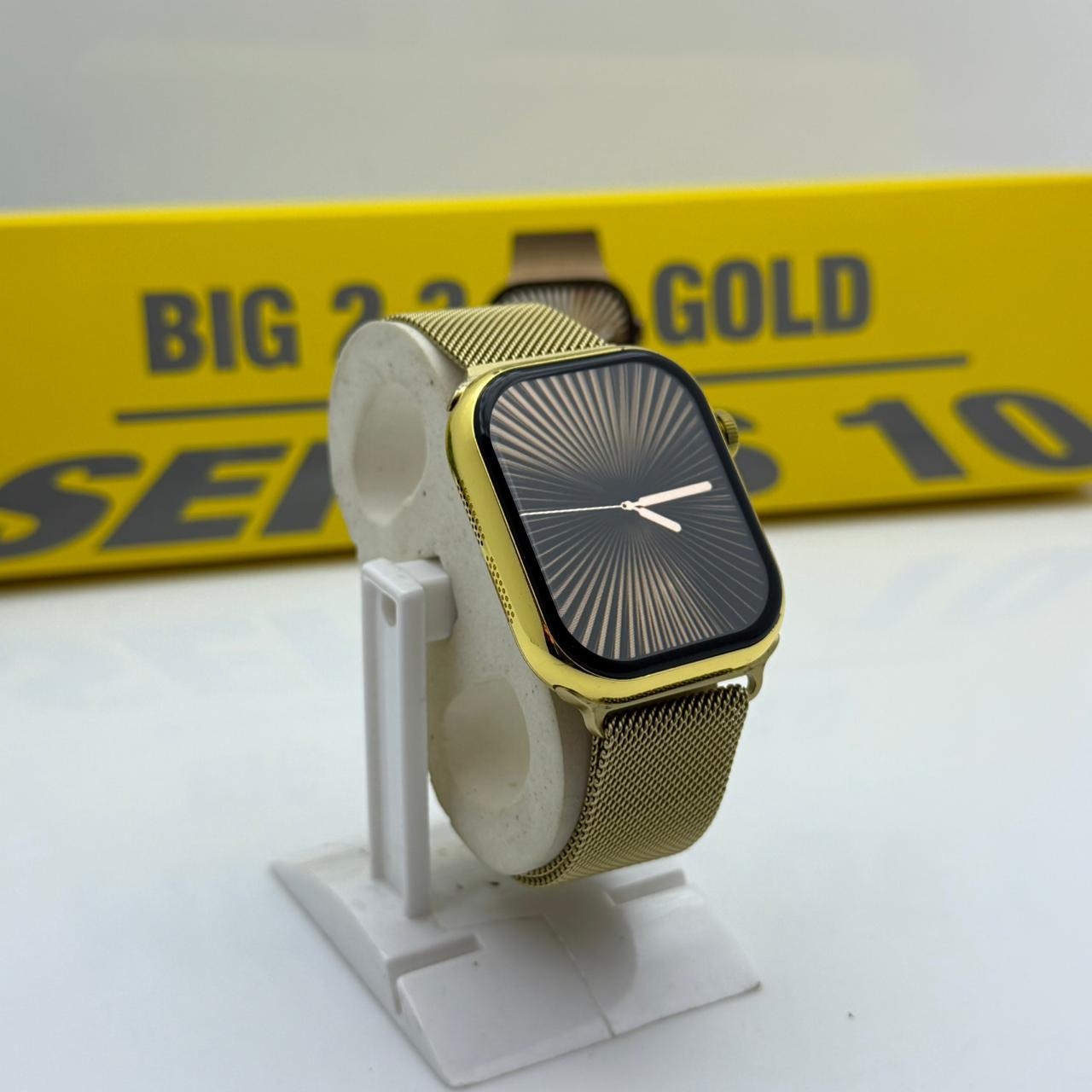 Apple Logo Smart Watch Gold Edition Dual Strap